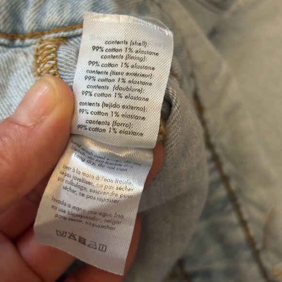 WeWoreWhat Slit Indigo Overall Short, Super Light Wash - NWT, Size S - Picture 15 of 16